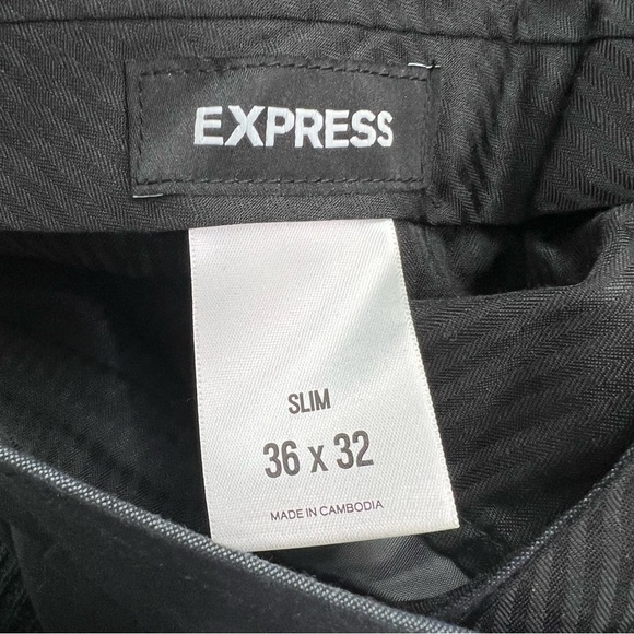 Express Slim Dress Pants Men's 36x32 Dark Grey - Picture 3 of 3